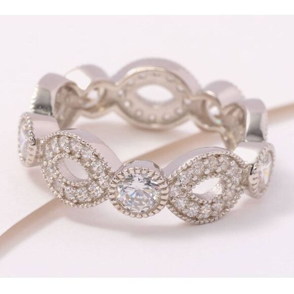 Gorgeous New DIAMONIQUE 1.55 Ct. "Forever in a Day" Bridal/Wedding Band Ring #8 - Picture 1 of 7